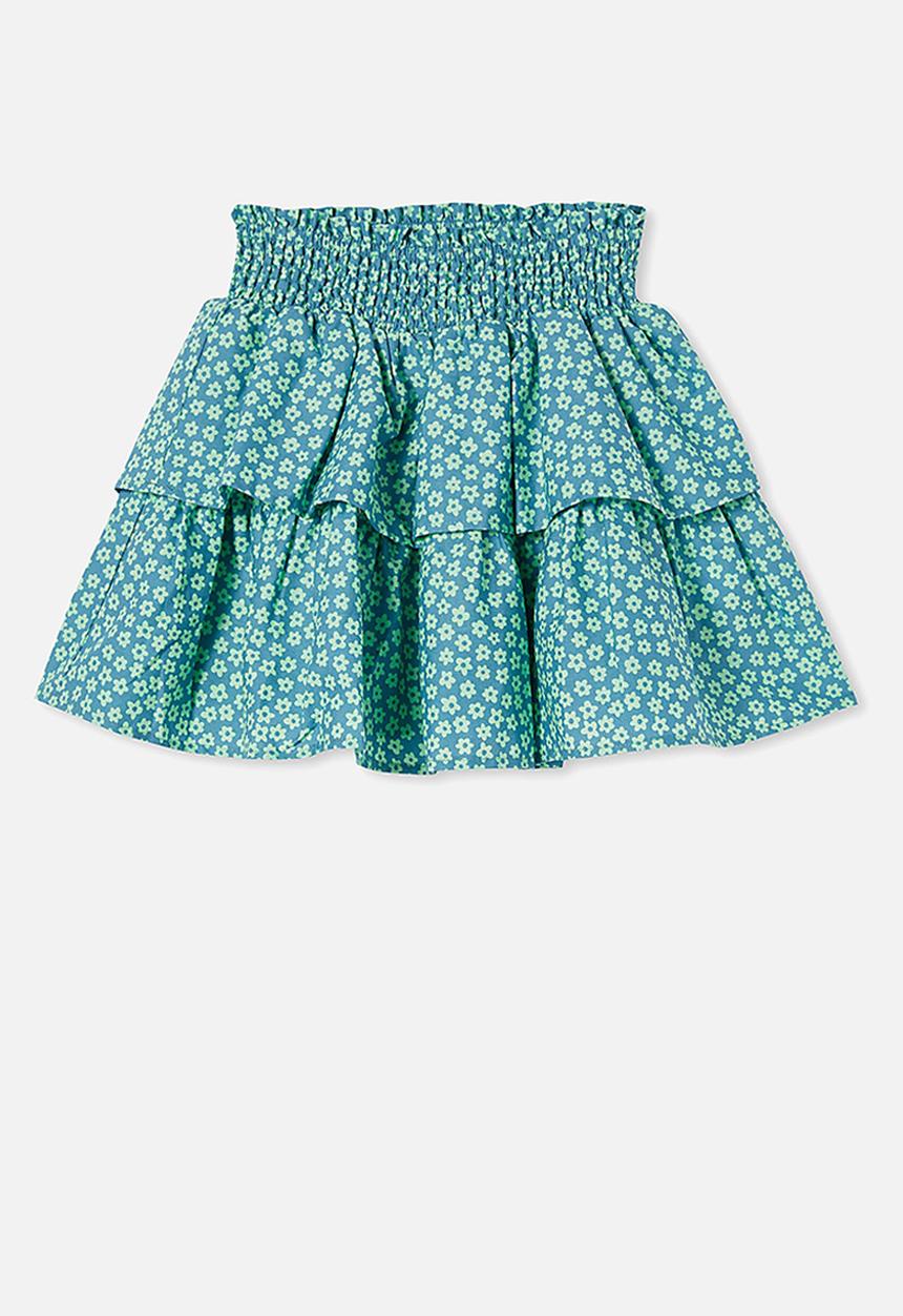 Cotton On - Veronica skirt - teal storm ashbury floral