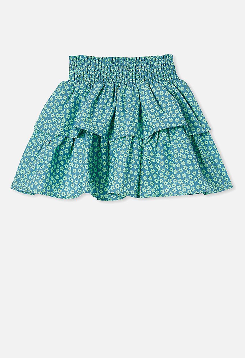 Cotton On - Veronica skirt - teal storm ashbury floral