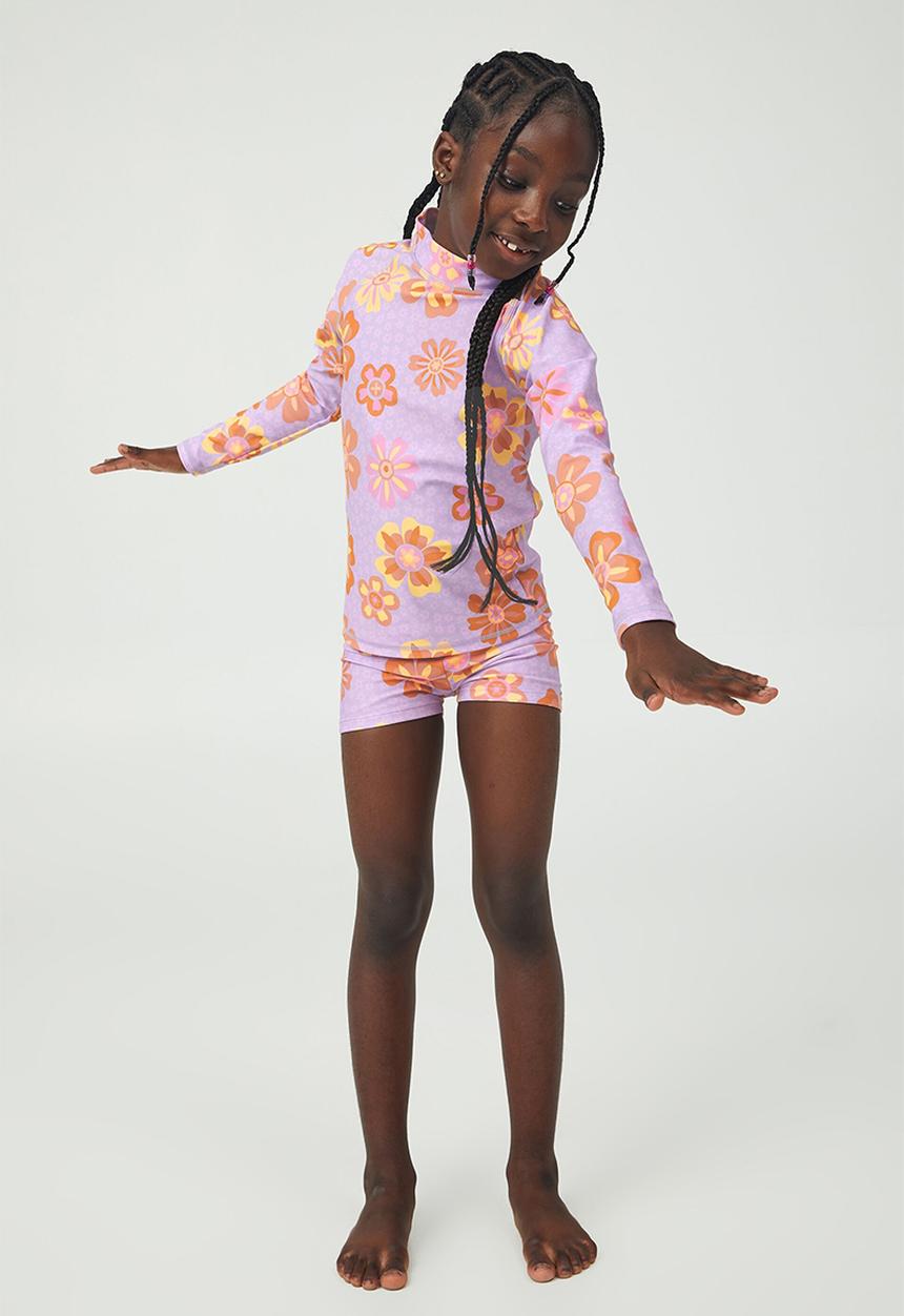 Cotton On - Hamilton long sleeve rashie - lilac drop/monteray floral