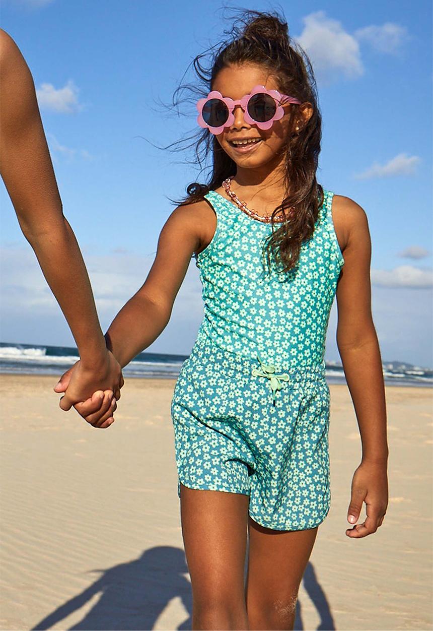 Cotton On - Lisette one piece - teal storm/luna ditsy floral