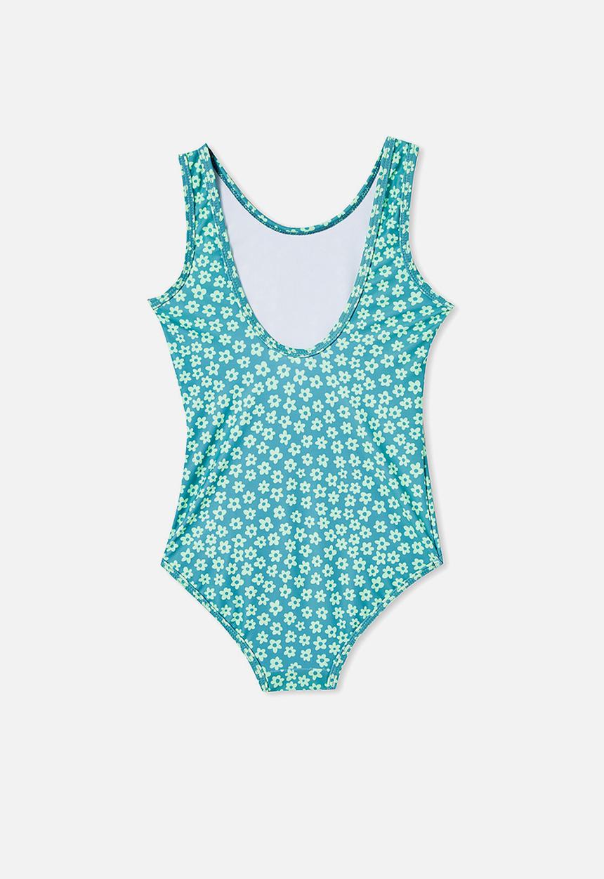 Cotton On - Lisette one piece - teal storm/luna ditsy floral