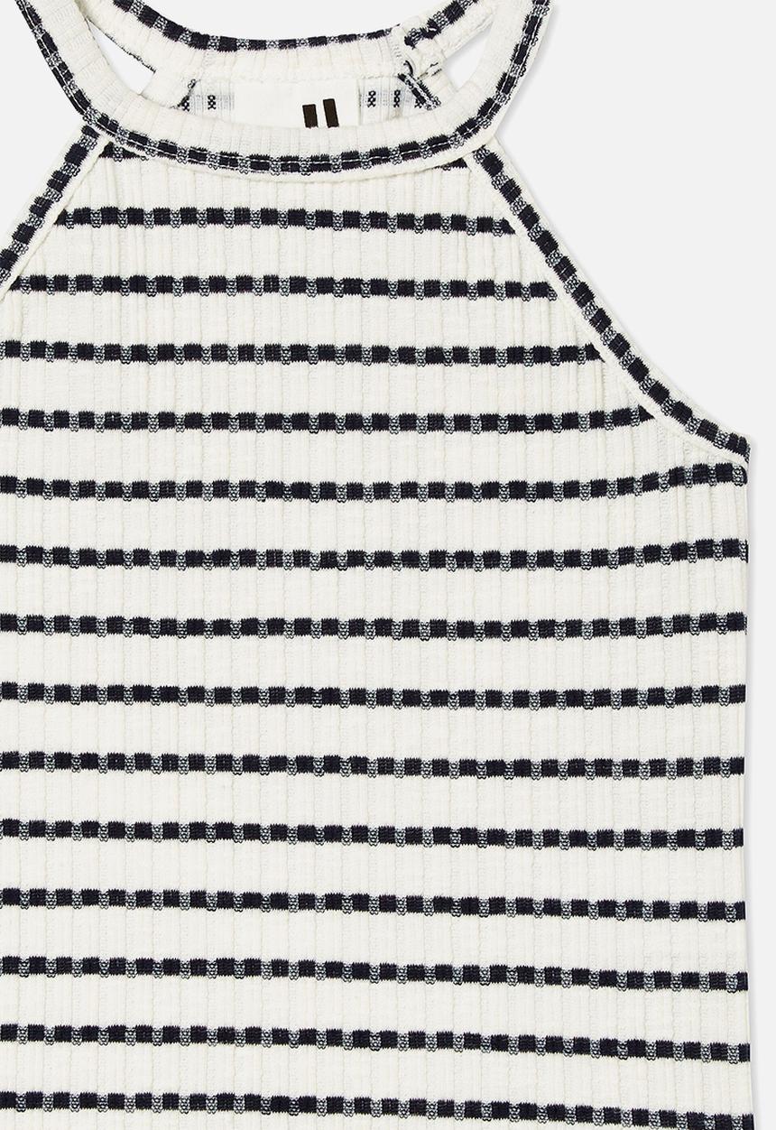 Cotton On - Leah rib tank - vanilla/navy blazer stripe