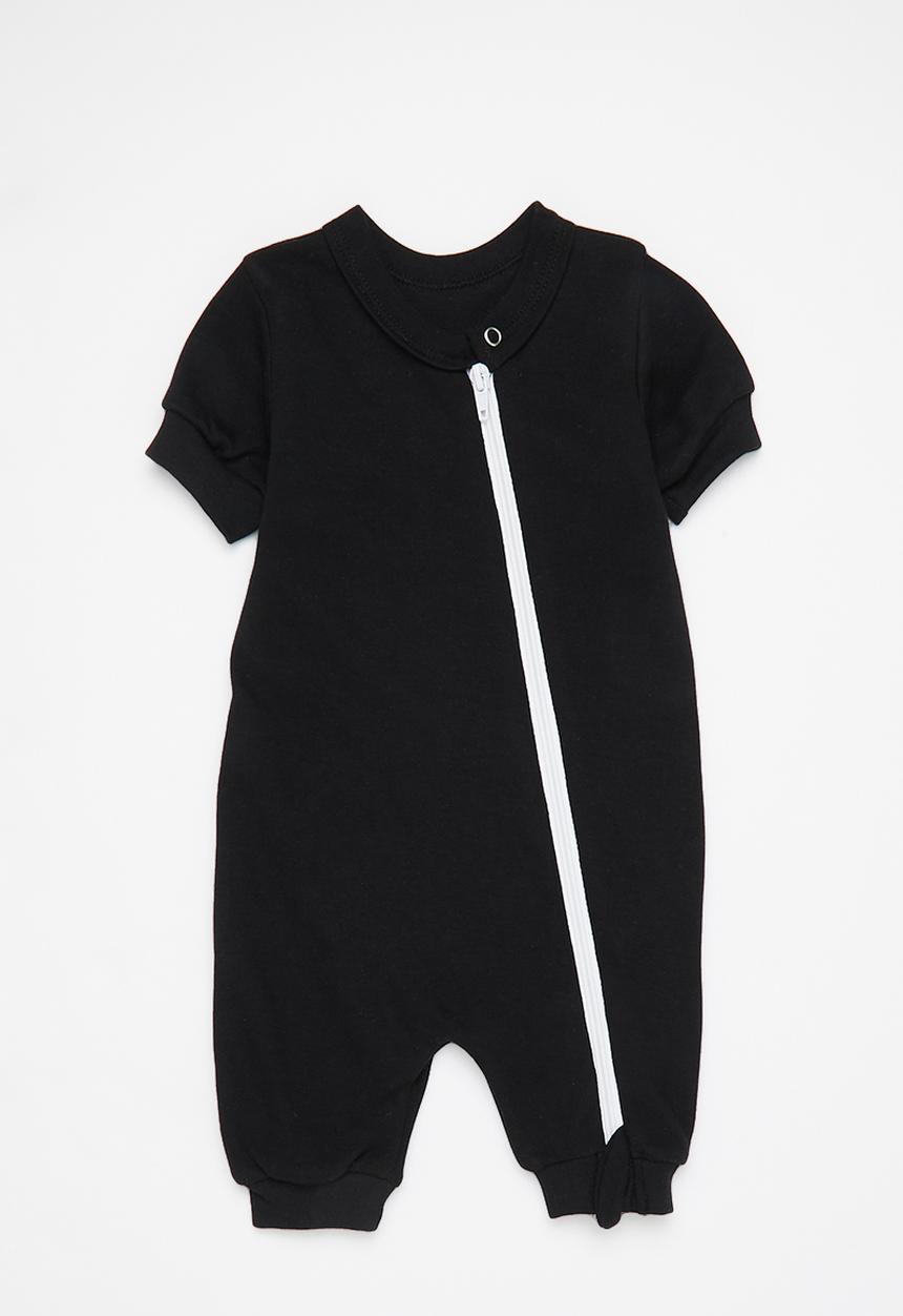 Little Lumps - Zip summer romper - black