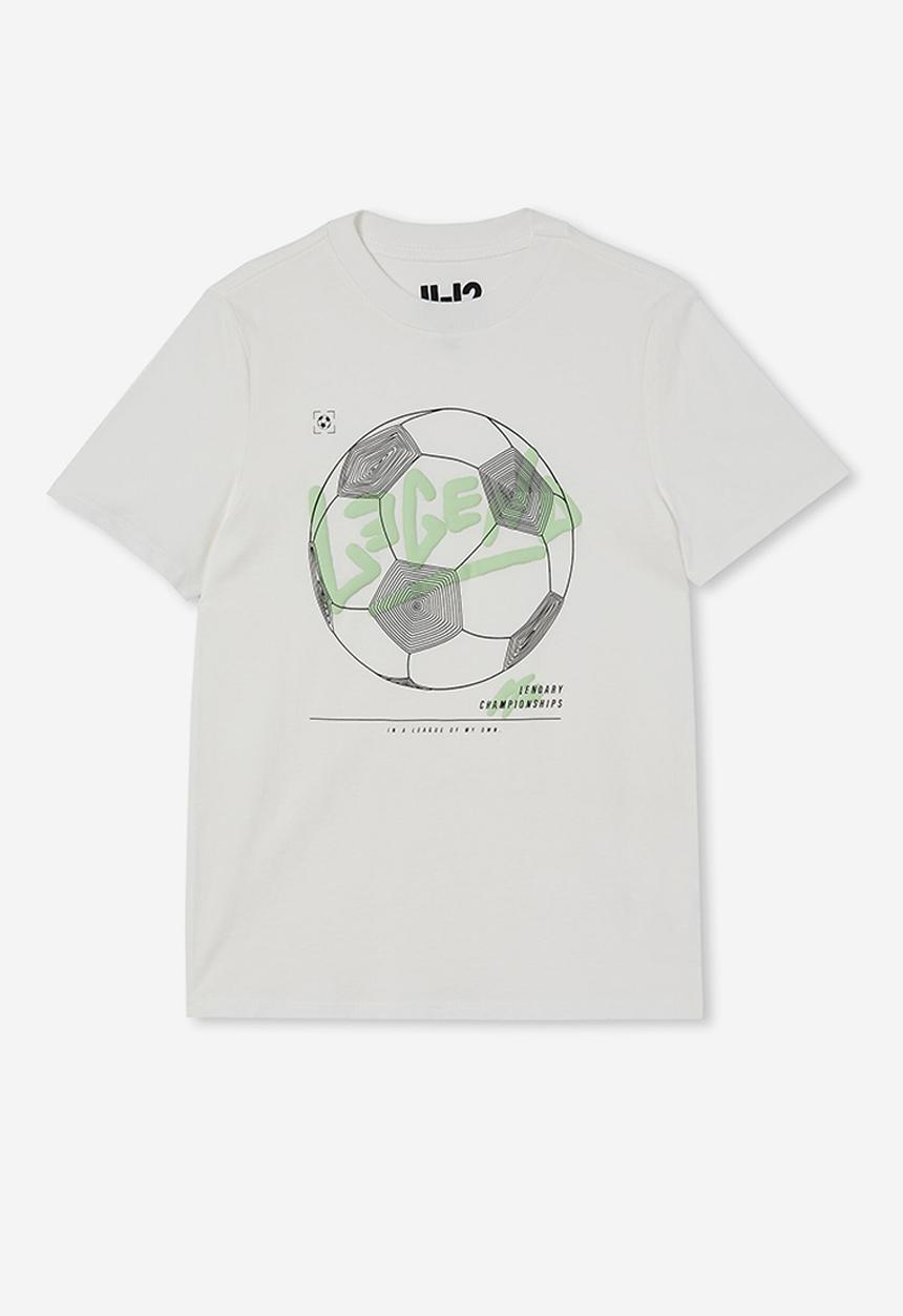 Cotton On - Sami short sleeve  embellished tee - retro white/stacked soccer ball