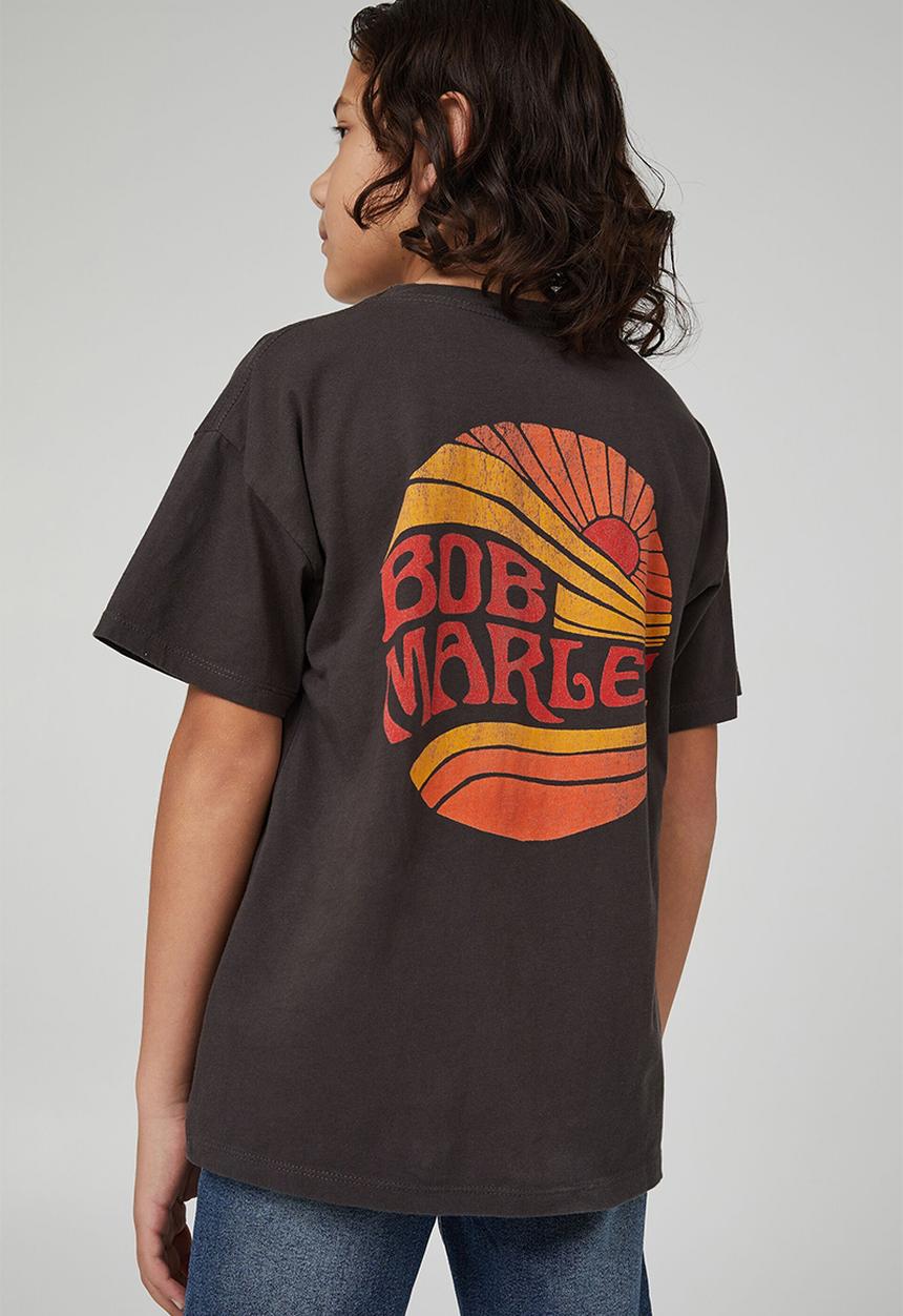 Cotton On - License quinn short sleeve tee - lcn bra phantom wash/bob marley