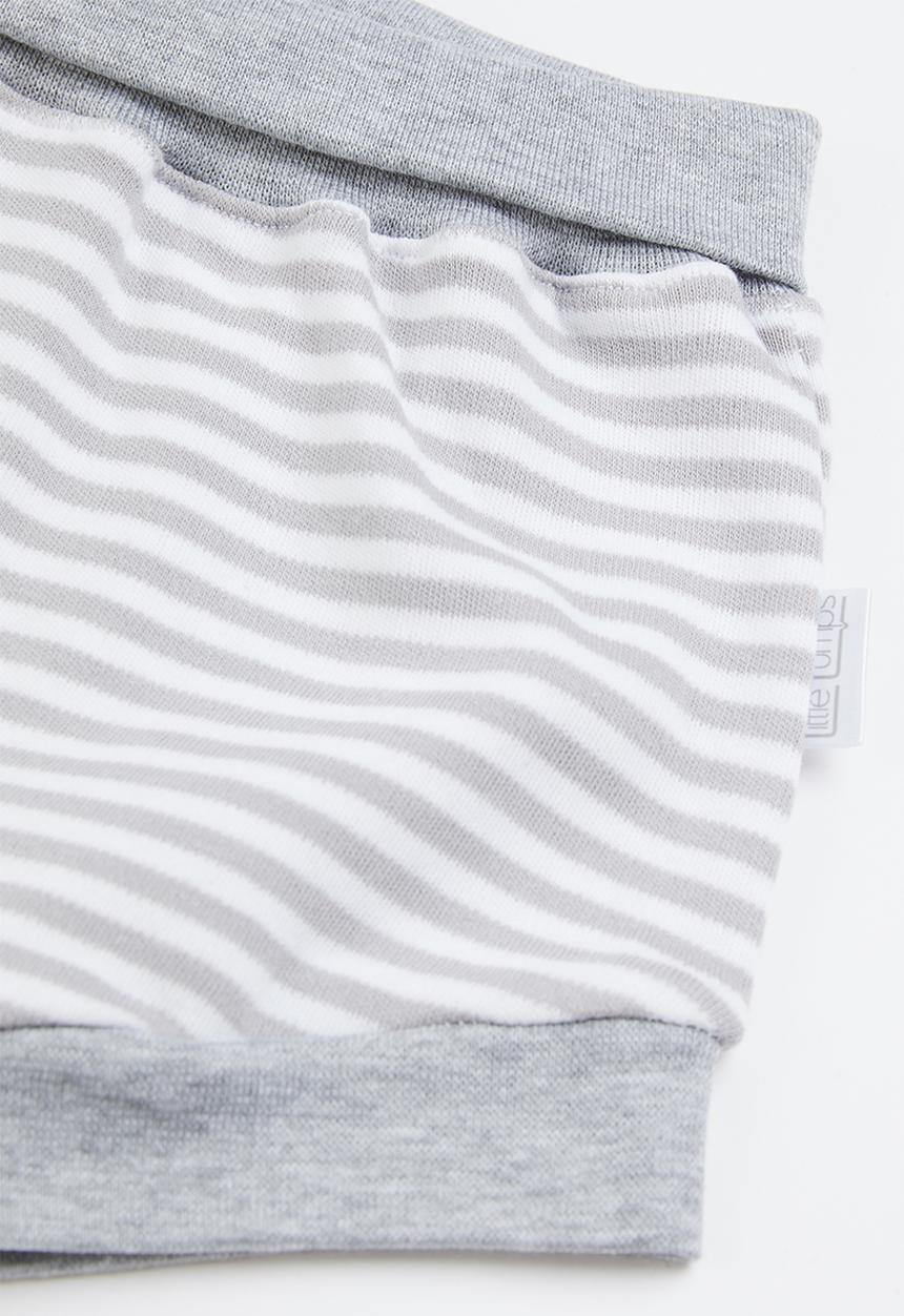 Little Lumps - Tab onesie & shorts - grey & grey stripe