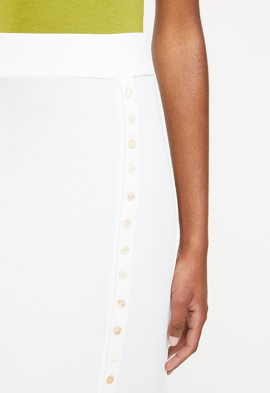 dailyfriday - Side slit midi skirt - white