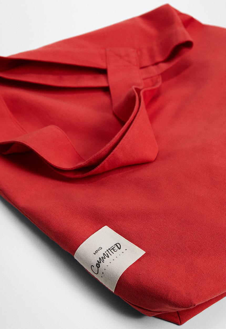 MANGO - Cotton shopper bag - red