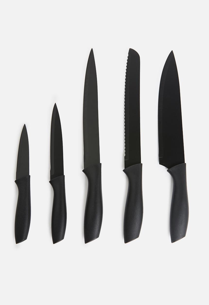 Excellent Houseware - Knife set of 5 - black