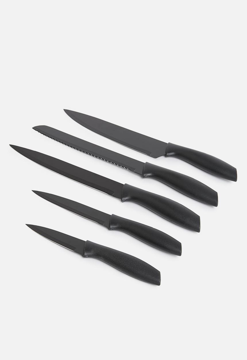 Excellent Houseware - Knife set of 5 - black