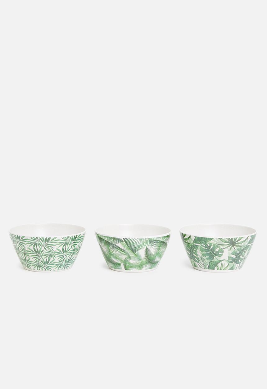 Excellent Houseware - Leafboo bowl set of 3 set - green