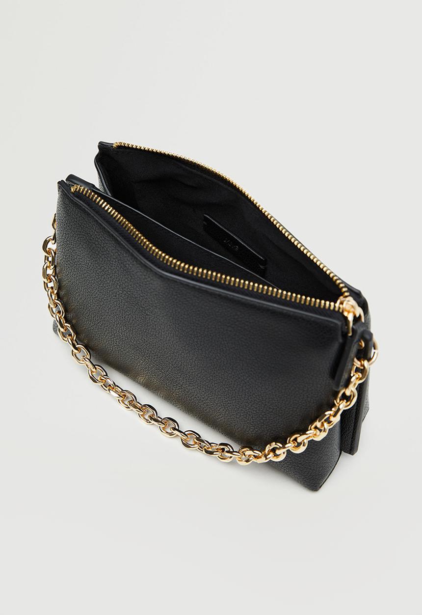 MANGO - Crossbody bag with chain -  black