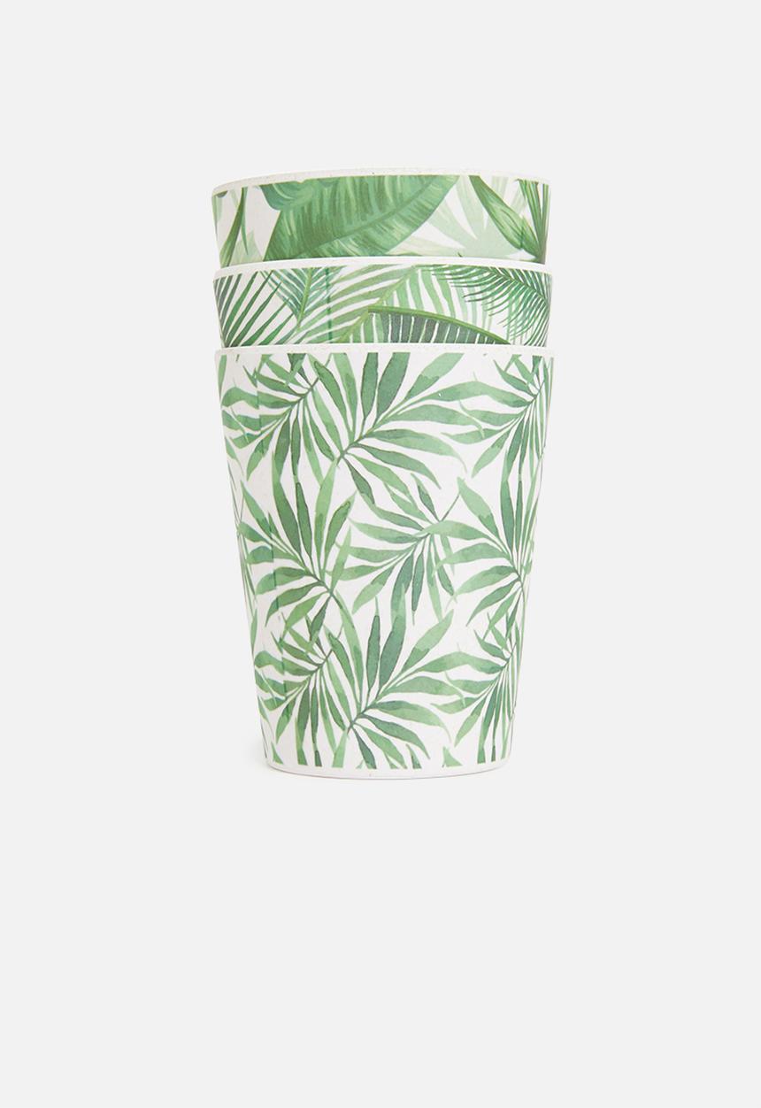 Excellent Houseware - Leafboo cup set of 3 set - green