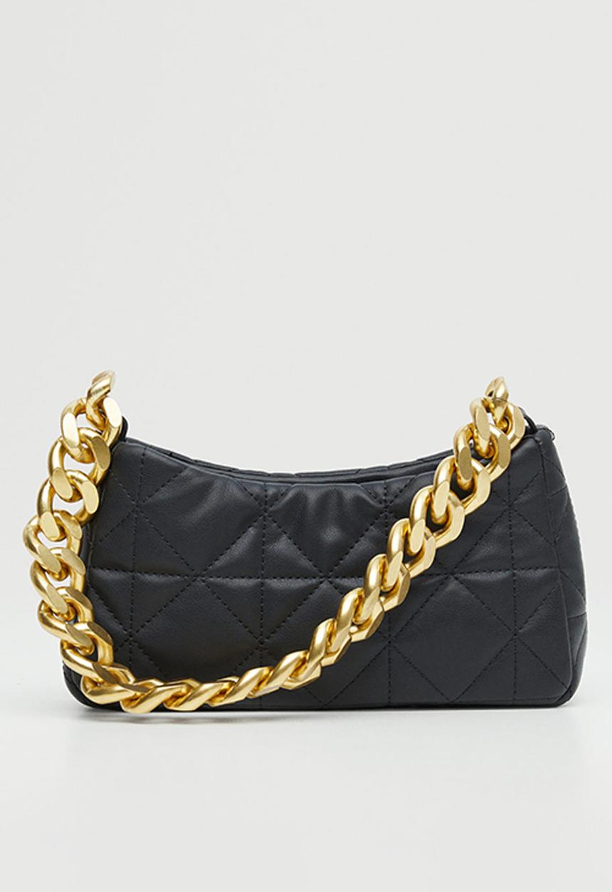 MANGO - Quilted chain bag -  black