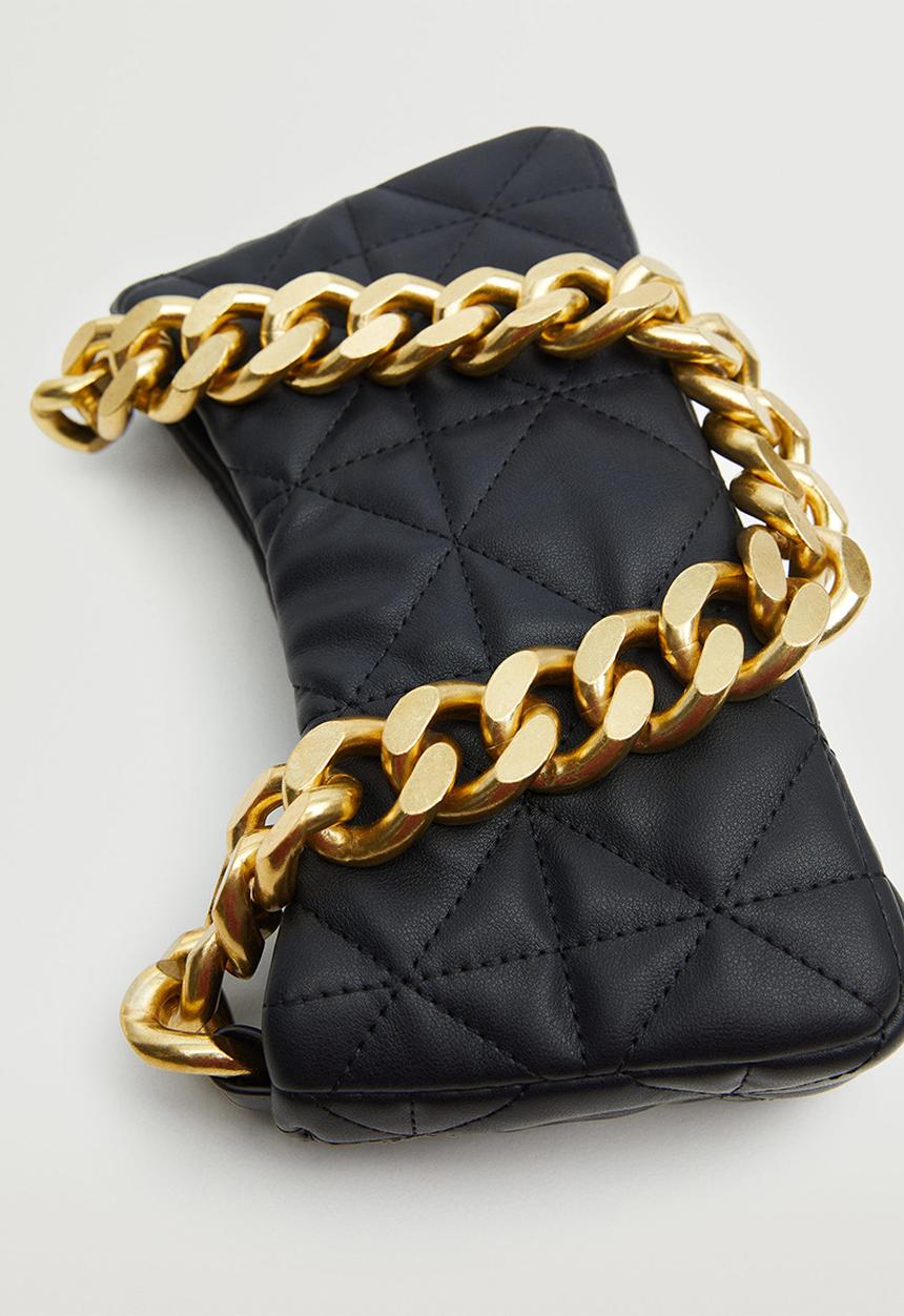 MANGO - Quilted chain bag -  black
