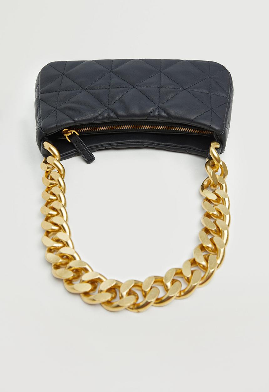 MANGO - Quilted chain bag -  black