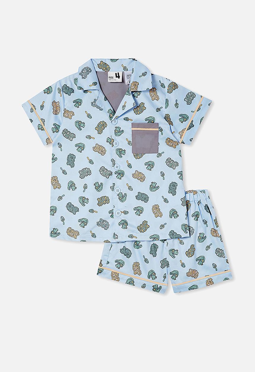 Cotton On - Pete short sleeve pyjama set - frosty blue