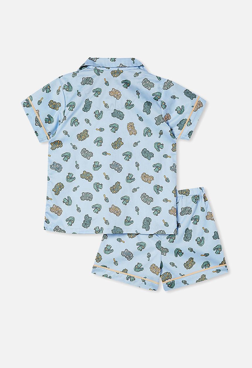 Cotton On - Pete short sleeve pyjama set - frosty blue