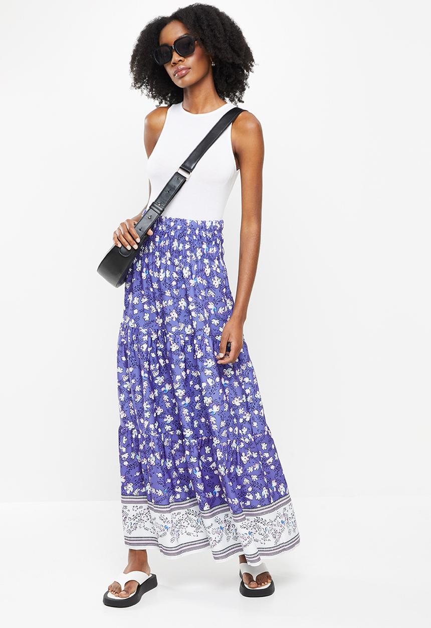 dailyfriday - Tiered maxi skirt - purple