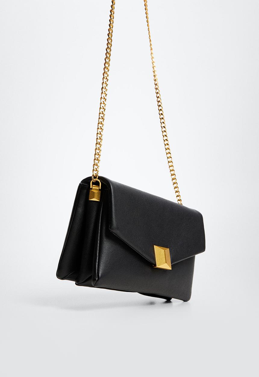 MANGO - Flap chain bag - black