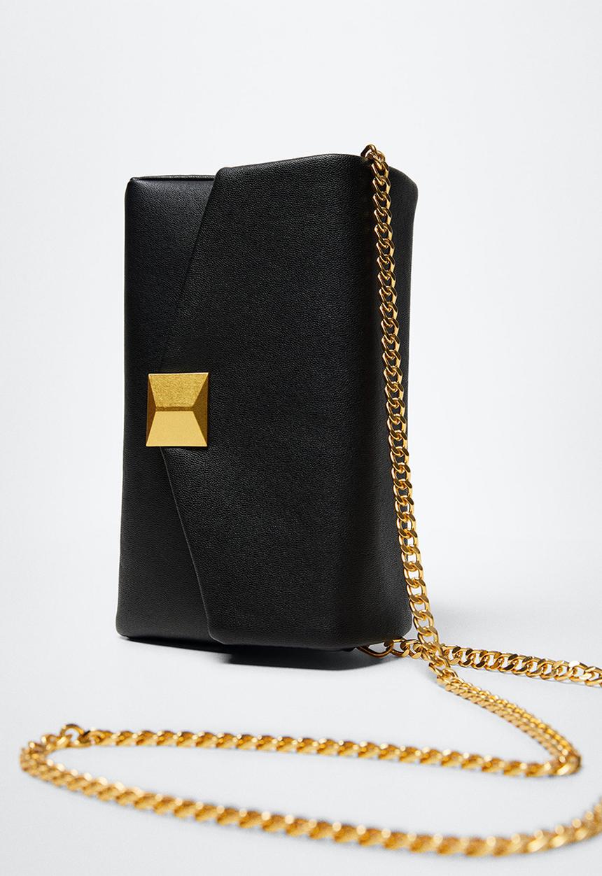 MANGO - Flap chain bag - black