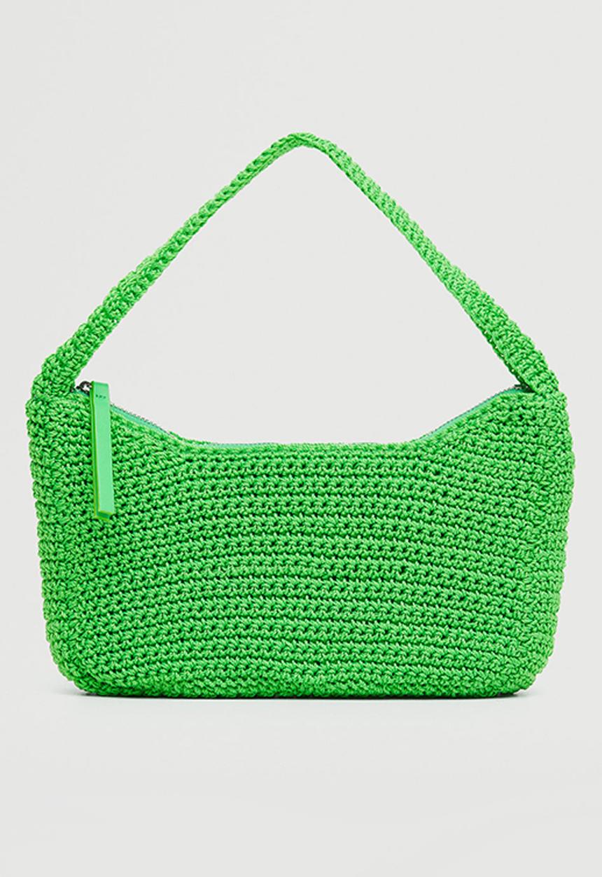MANGO - Braided shoulder bag - green