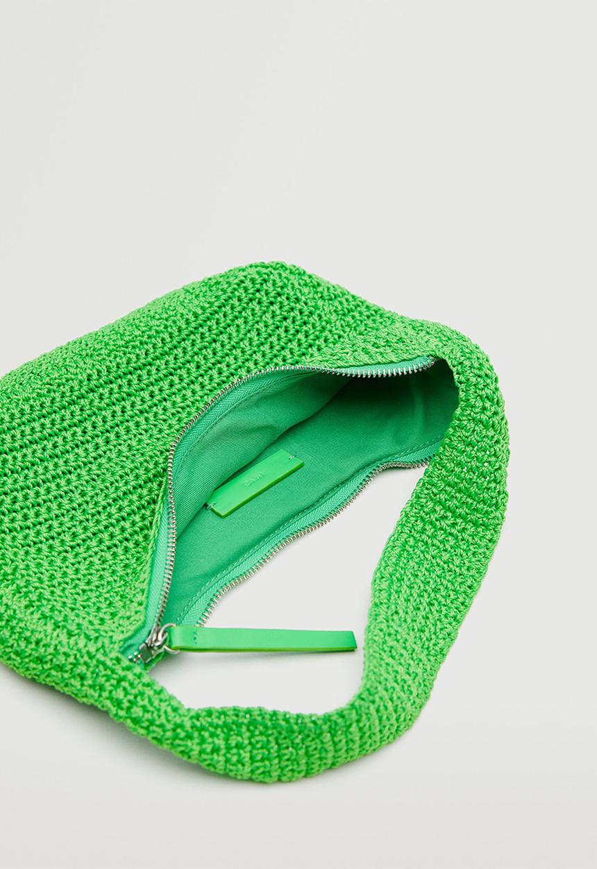 MANGO - Braided shoulder bag - green