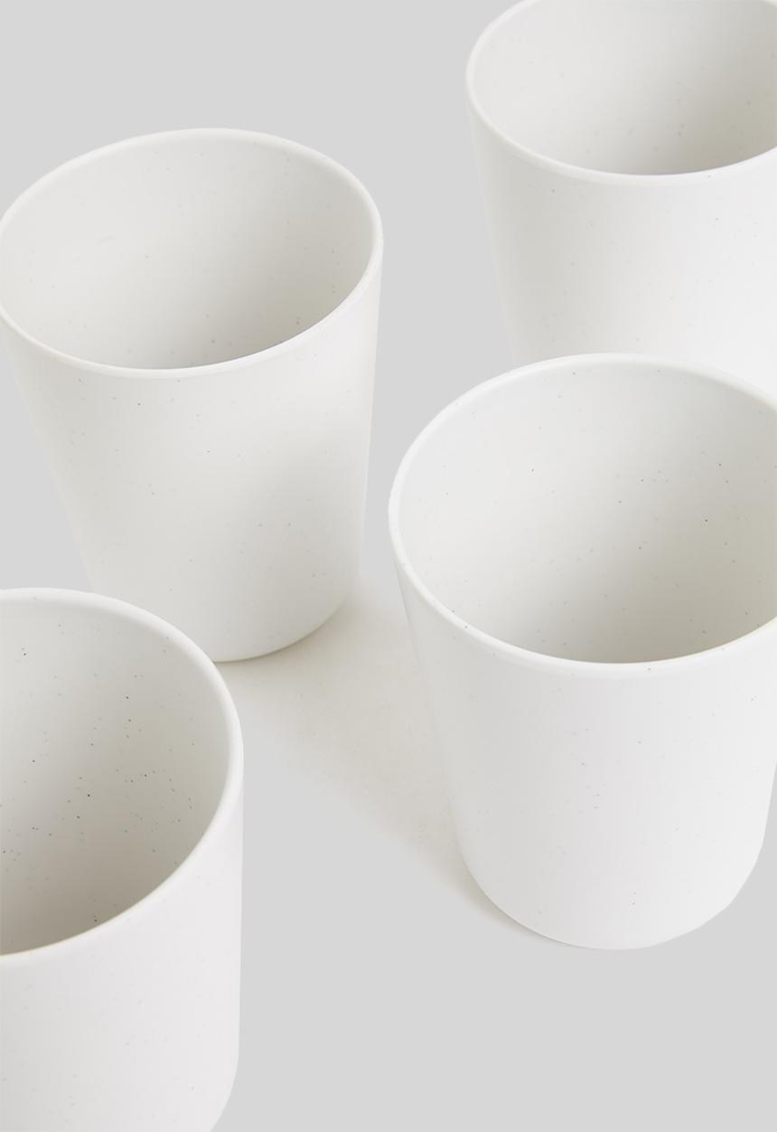 Excellent Houseware - Melamine cup set of 4 - white