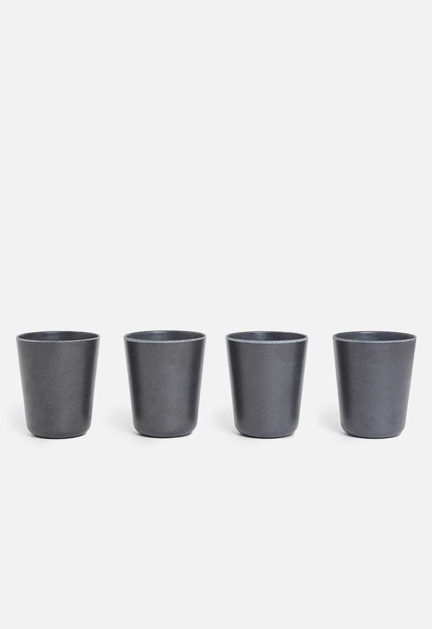 Excellent Houseware - Melamine cup set of 4 - charcoal