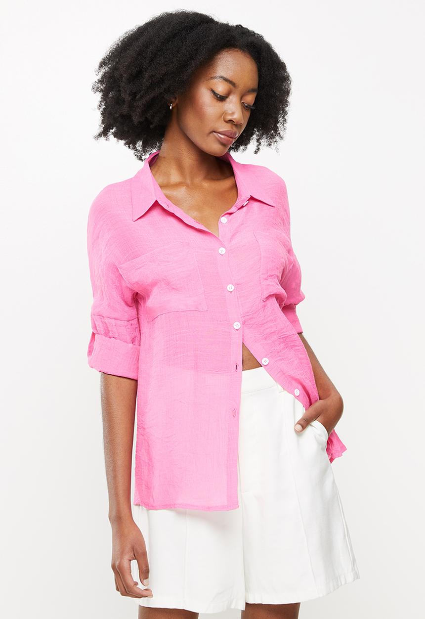 dailyfriday - Boyfriend shirt - cerise