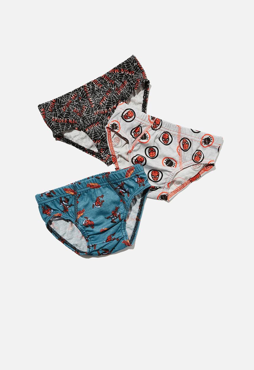 Cotton On - Boys 3 pack underwear licensed - lcn mar spiderman/teal storm