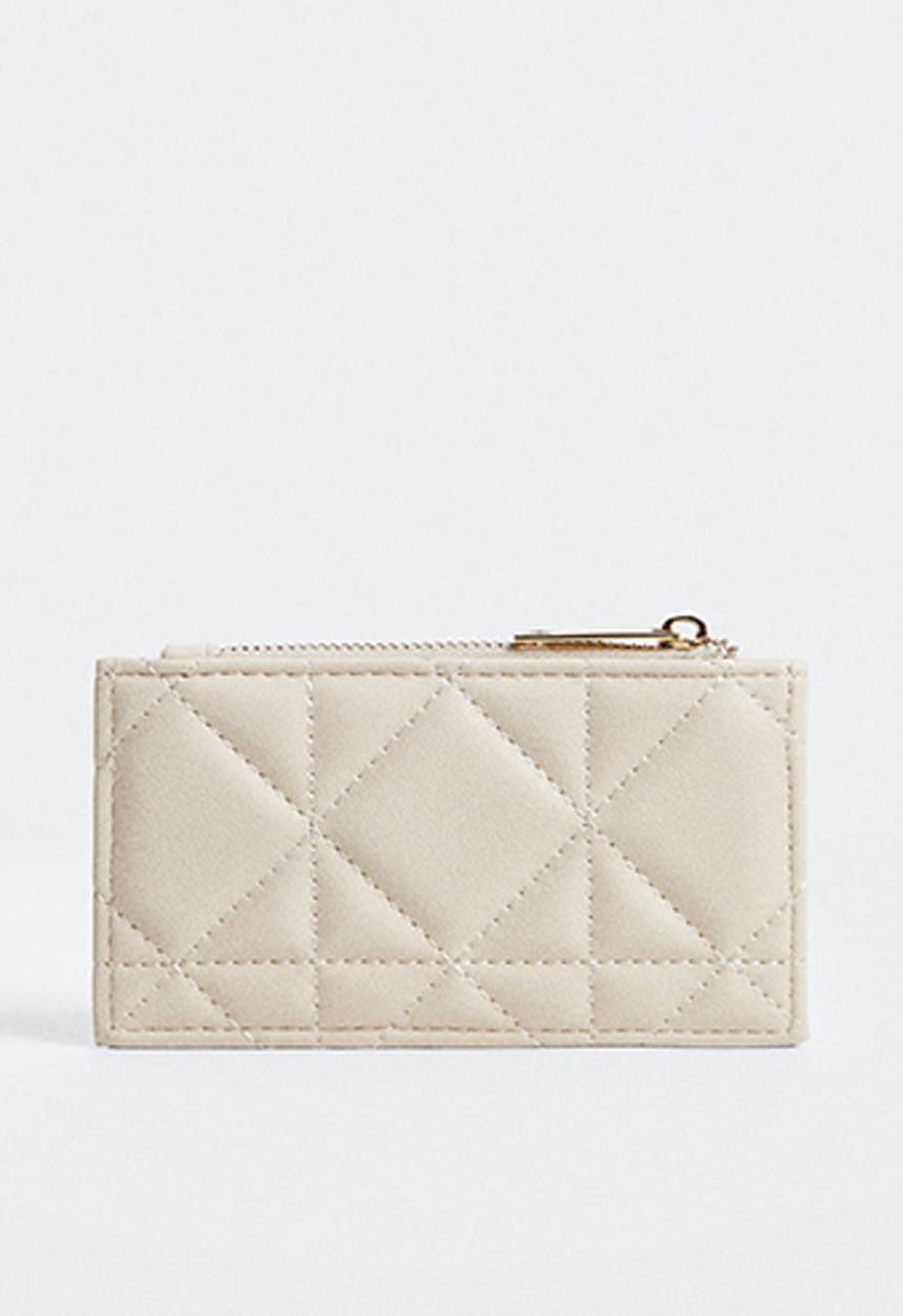 MANGO - Quilted cardholder - off white