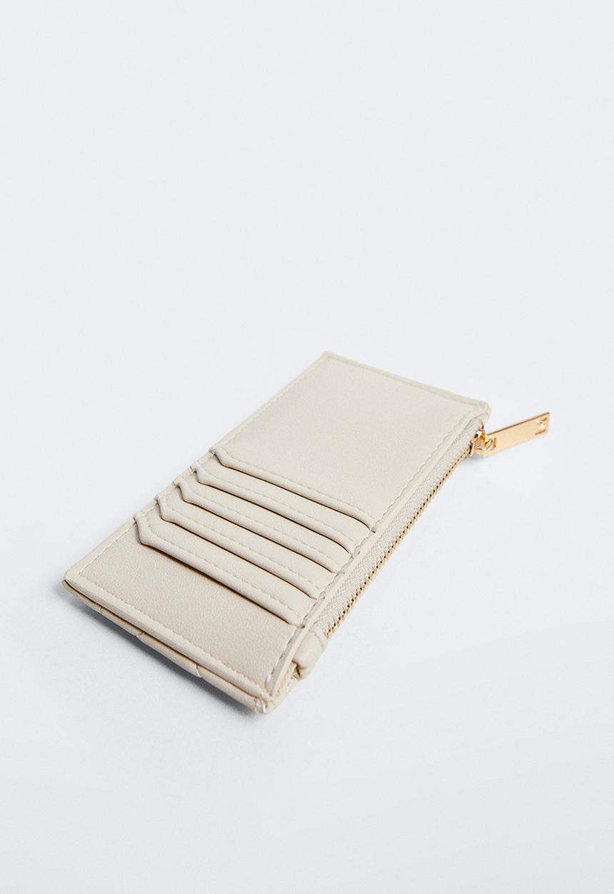 MANGO - Quilted cardholder - off white
