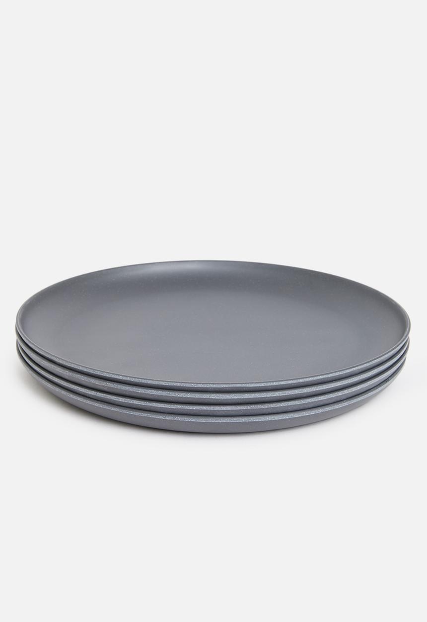 Excellent Houseware - Melamine plate set of 4 - charcoal