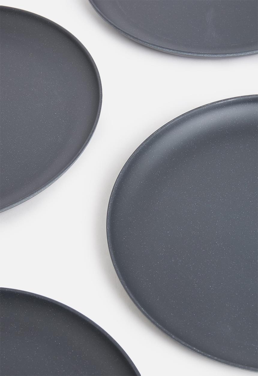 Excellent Houseware - Melamine plate set of 4 - charcoal