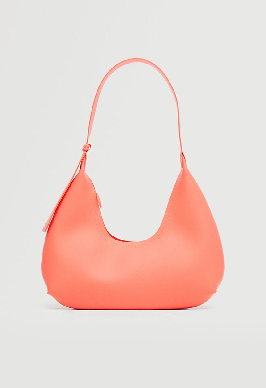MANGO - Shoulder fluor bag - clementine