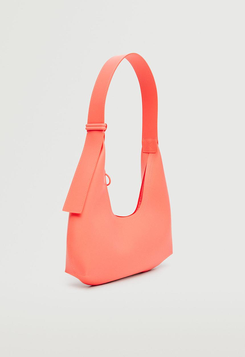 MANGO - Shoulder fluor bag - clementine
