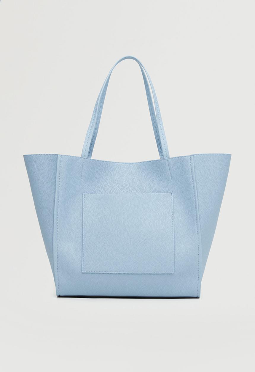 MANGO - Pocket shopper bag - blue