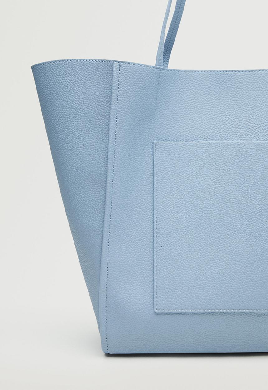 MANGO - Pocket shopper bag - blue
