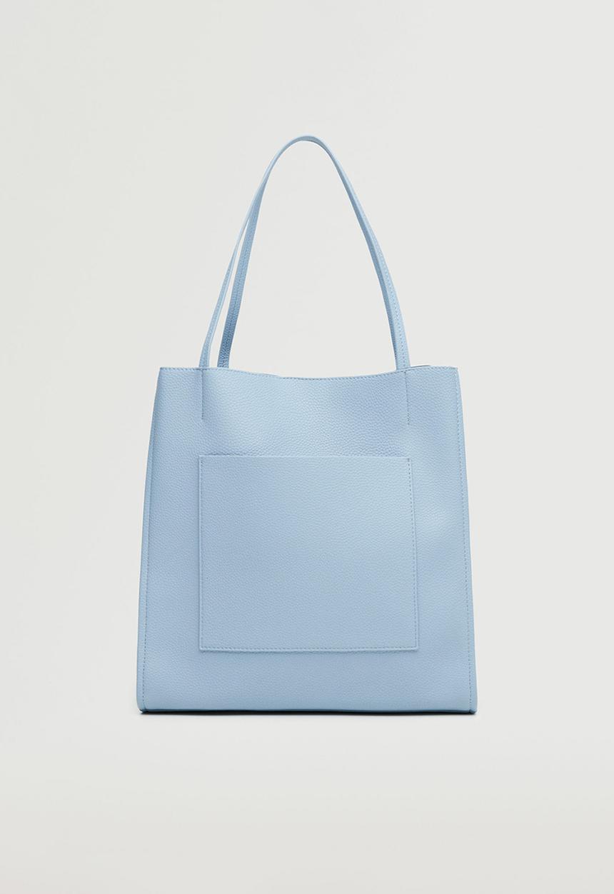 MANGO - Pocket shopper bag - blue