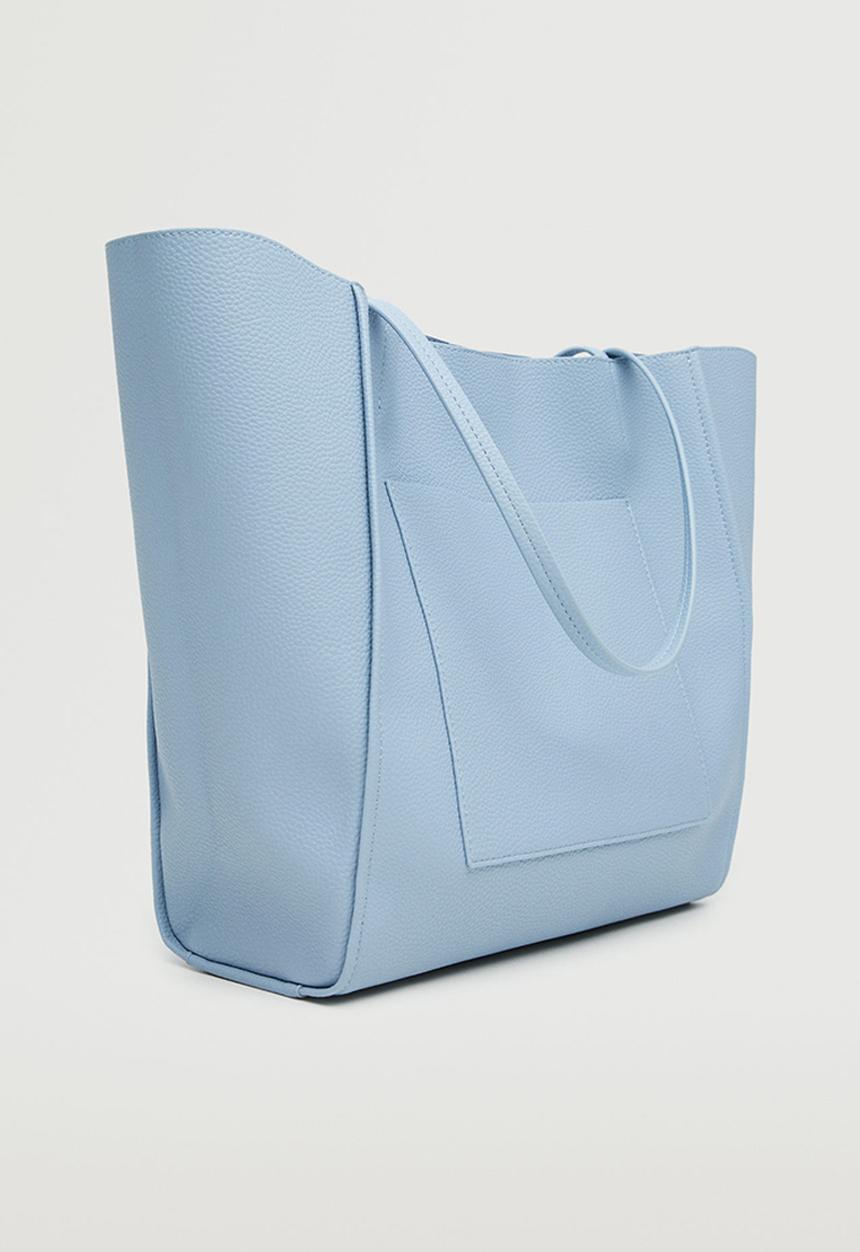 MANGO - Pocket shopper bag - blue
