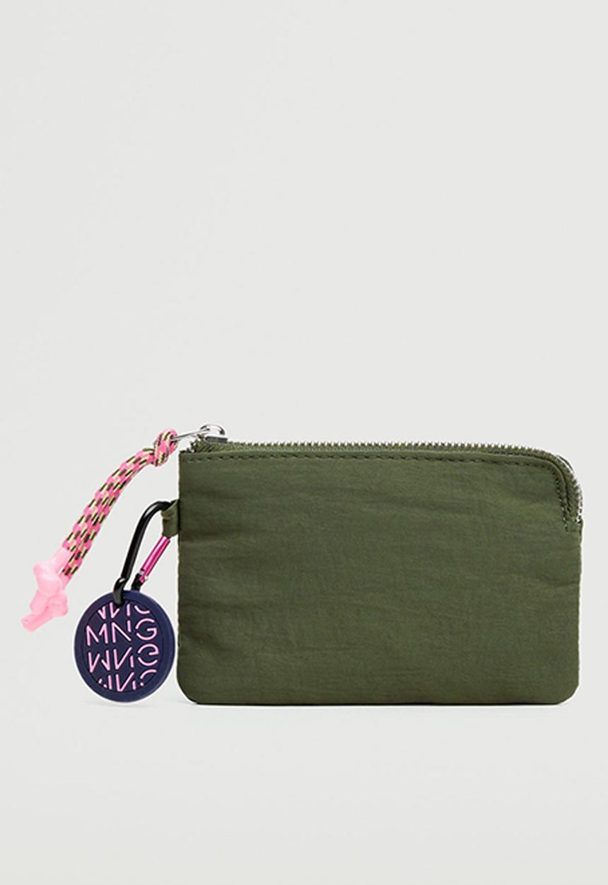 MANGO - Logo coin purse with zip - khaki