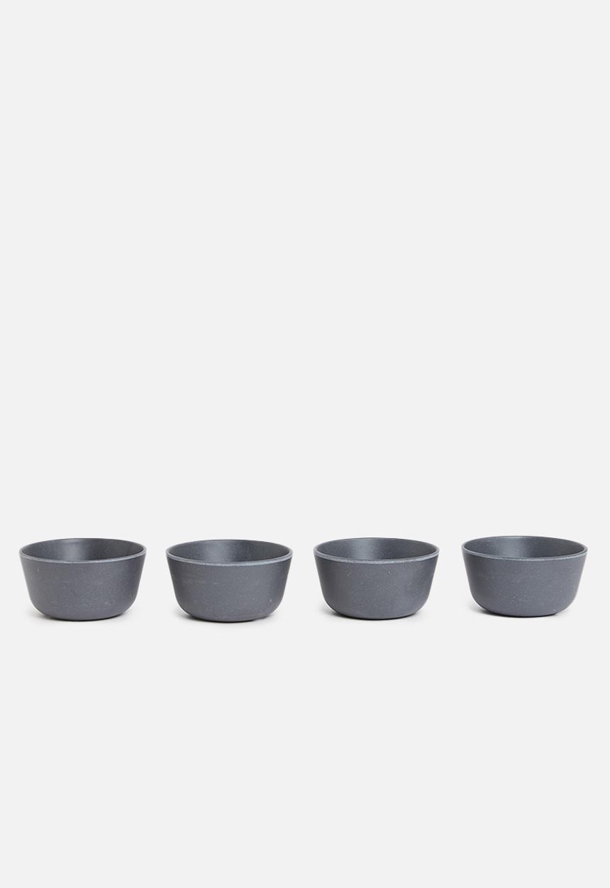 Excellent Houseware - Melamine bowl set of 4 - charcoal