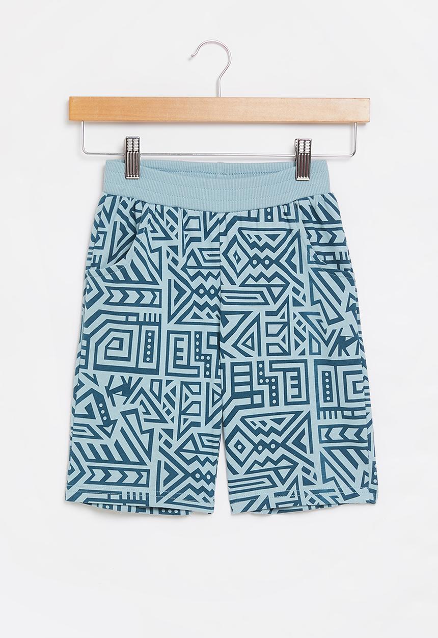 Pop Candy - Boys printed fleece shorts - grey