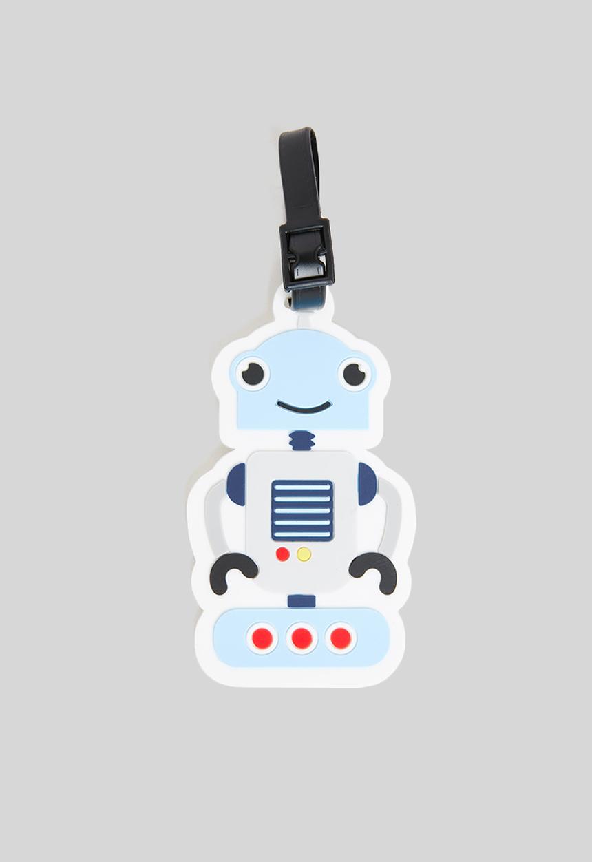 H&S - Robot luggage tag - white & blue 