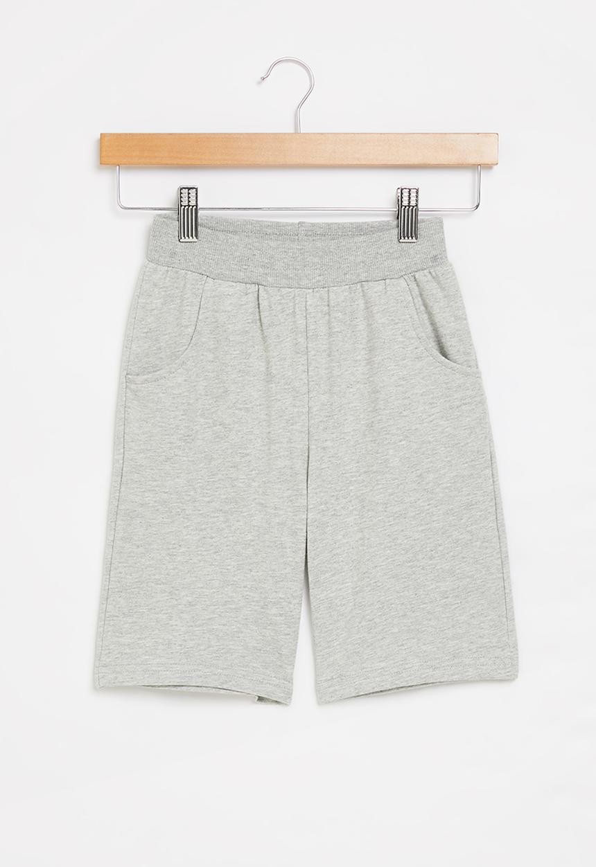 Pop Candy - Boys plain fleece shorts - grey melange