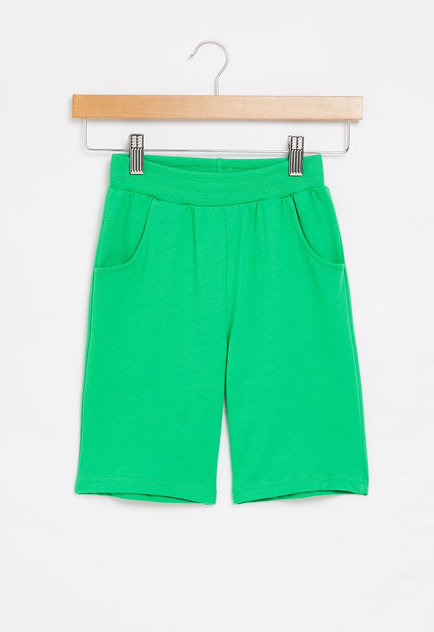 Pop Candy - Boys plain fleece shorts - green