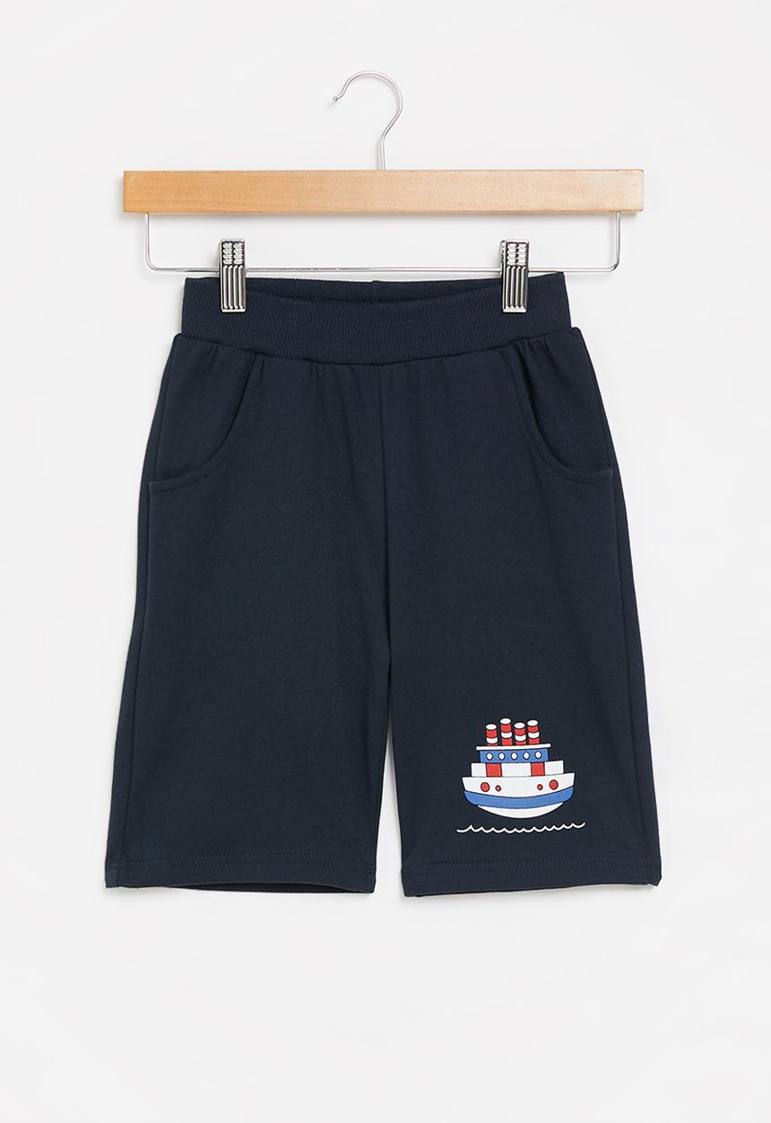 Pop Candy - Boys graphic fleece shorts - navy