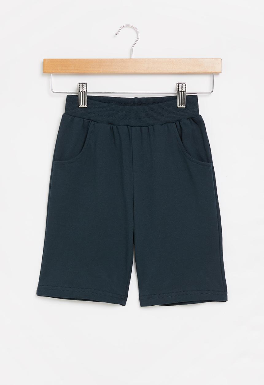 Pop Candy - Boys plain fleece shorts - navy