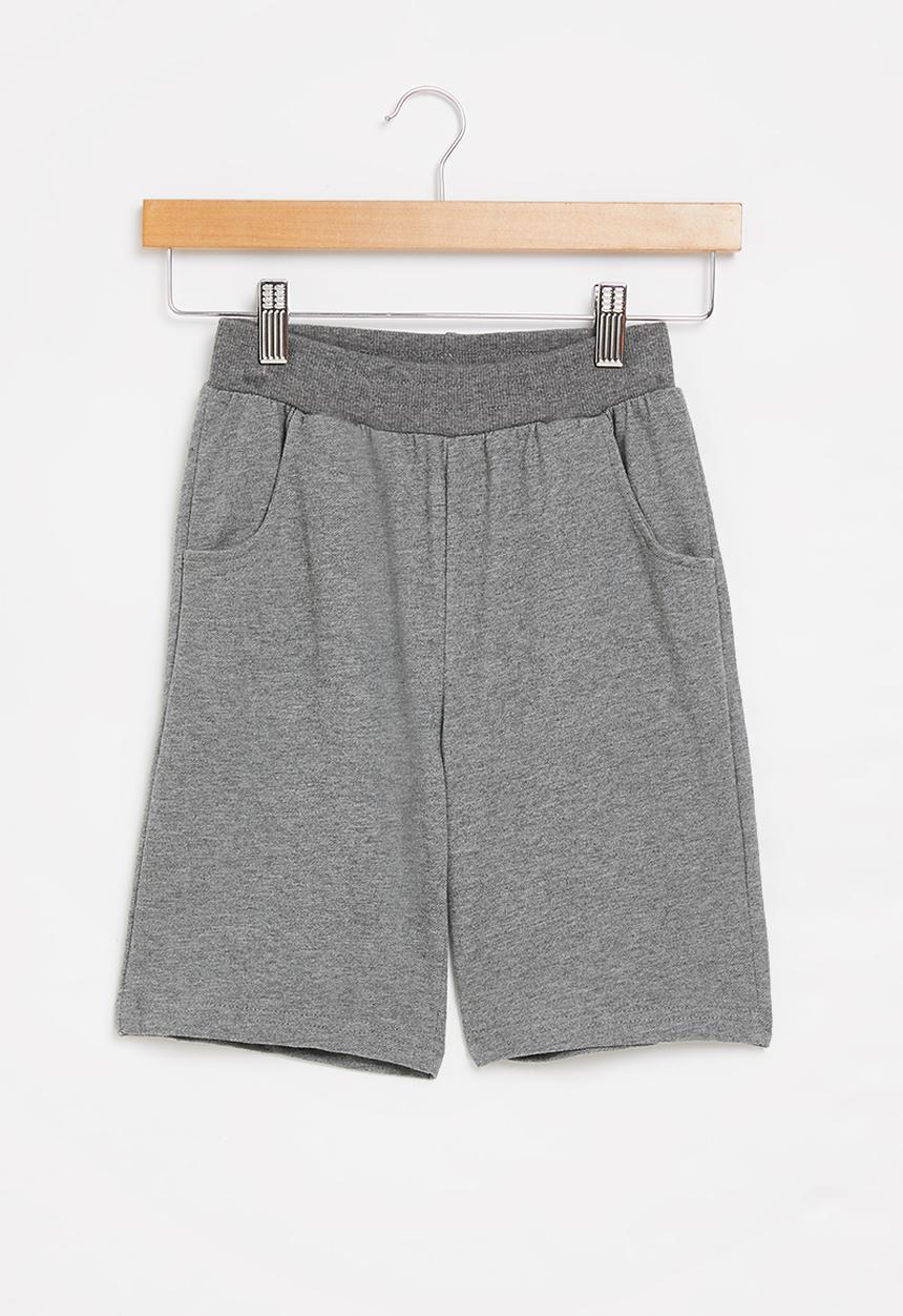 Pop Candy - Boys plain fleece shorts - grey